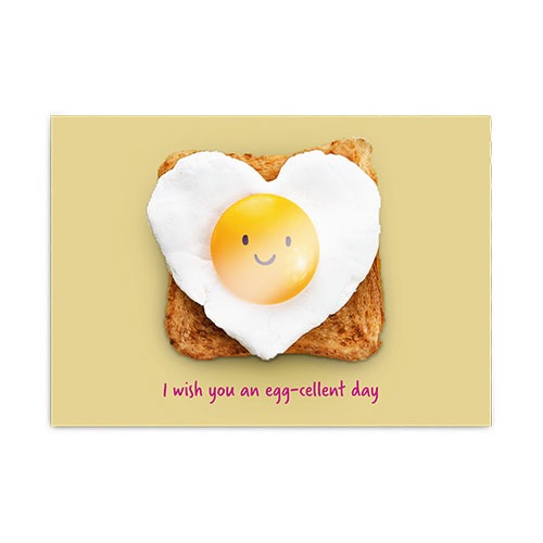 Postkarte: I wish you an egg-cellent day